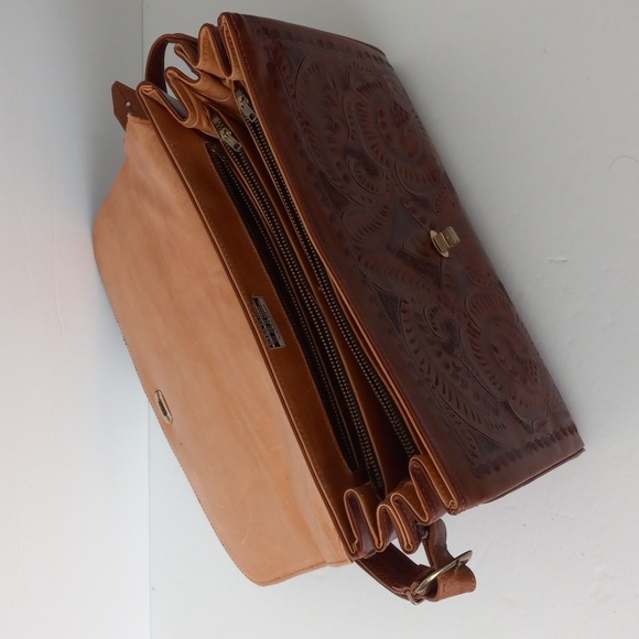 Vintage Casa Flores Leather Handbag - Picture 3 of 6